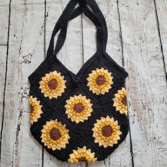 New cotton sunflower shoulder bag - Picture 4 of 17